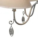 Four-bulb Merle hanging light, fabric lampshades