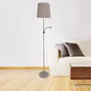 Lara fabric floor lamp with LED reading lamp