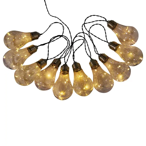 Bulbs LED solar string lights, 10-bulb