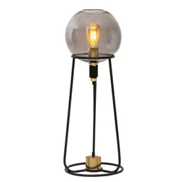Stelo table lamp, spherical glass lampshade