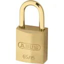 Abus 65 Series Brass Padlock With Brass Shackle Keyed Alike - 15mm, Standard, 151