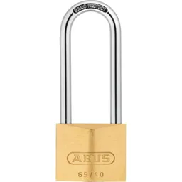 Abus 65 Series Brass Padlock With 63mm Long Shackle - 40mm, Extra Long