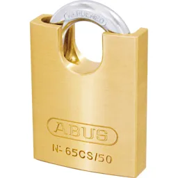 Abus 65 Series Compact Brass Padlock with Closed Shackle - 50mm, Standard