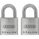 Abus 64TI Series Titalium Padlock Pack of 2 Keyed Alike - 20mm, Standard