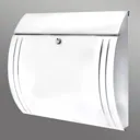 Modena steel letter box, beautiful shape, white