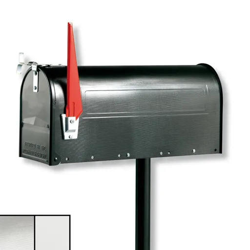 US mailboxwith pivotable flag, white