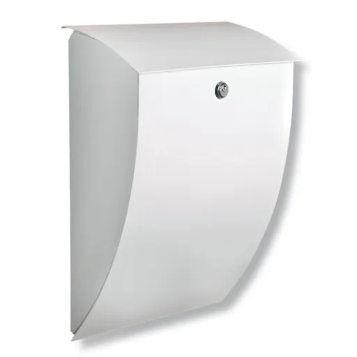 Milano galvanised letter box in white