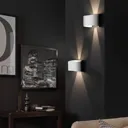 Wall LED wall light, 2-bulb, round, white