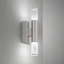 Nyra LED wall light up/down, nickel, dimmable, CCT