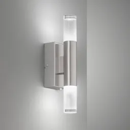 Nyra LED wall light up/down, nickel, dimmable, CCT