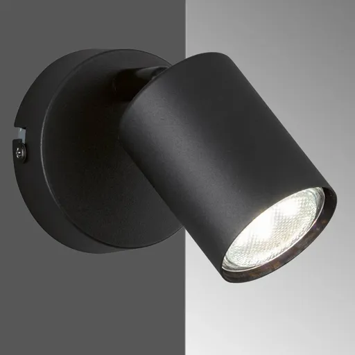 Vano LED wall spotlight, black, one-bulb
