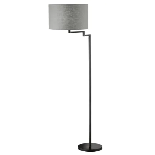 Rota floor lamp with grey linen lampshade