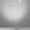 Dent LED floor lamp, dimmable, CCT, 2 x 8 W nickel