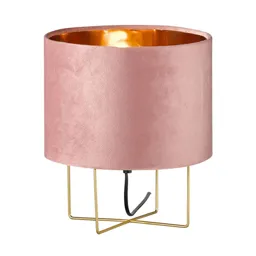 Aura table lamp velvet lampshade height 32 cm pink