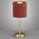 Aura table lamp, gold base, rose/gold lampshade