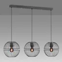 Drops hanging light, metal lampshades, 3-bulb