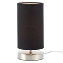Clarie table lamp with a black fabric lampshade