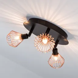 Attractive circular ceiling spotlight Dalma 3 bulb