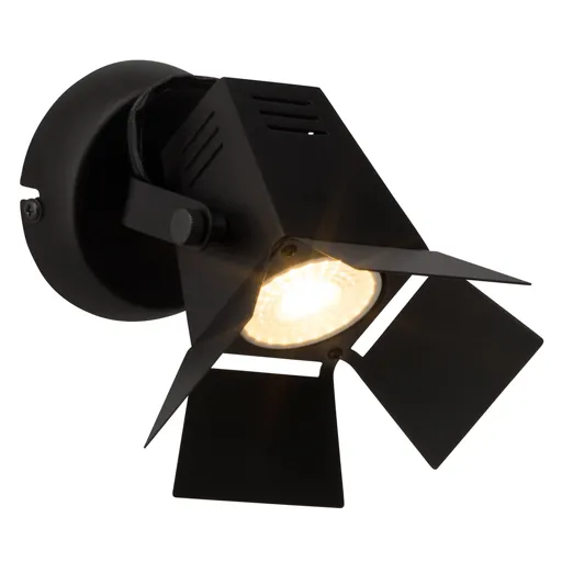 Technical-looking LED wall light Movie, black