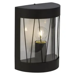 Semi-cylindrical outdoor wall light Reed in black