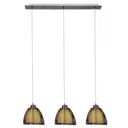 Bronze and chrome-coloured pendant lamp Relax