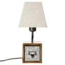 Casket fabric table lamp with a drawer