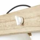 Plow pendant light 3-bulb, white light wood