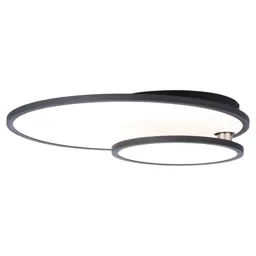 Bility LED ceiling lamp, round, black frame