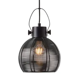 Sambo hanging light, cage lampshade 1-bulb black