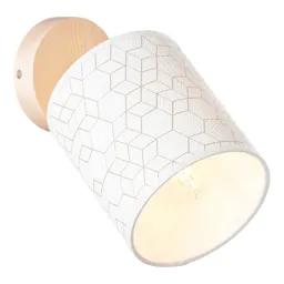 Galance wall light with a fabric lampshade, white