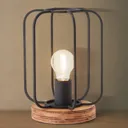 Tosh table lamp with a wooden base