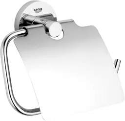 Grohe Essentials Chrome Wall Hung Toilet Roll Holder and Cover