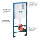 Grohe Rapid SL 3in1 1.13M Support Frame for Wall Hung Toilet with Flush Plate - 38772001