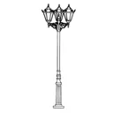 Country house lamp post 756 S, three-bulb