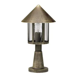 Pillar light Lampione, brown-brass