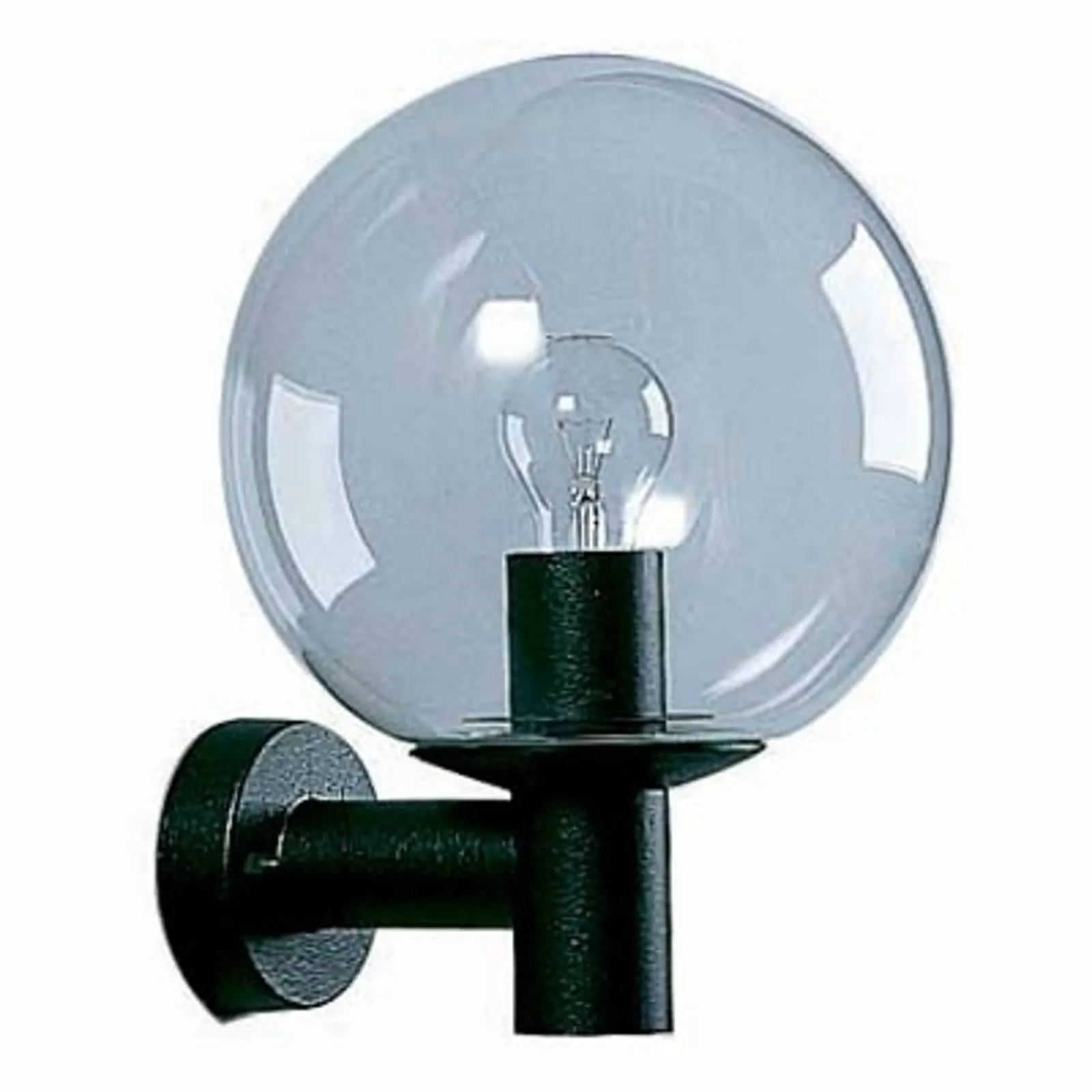 Outdoor wall light with crystal glass, black