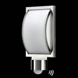 St. steel outdoor wall light Curvo with sensor