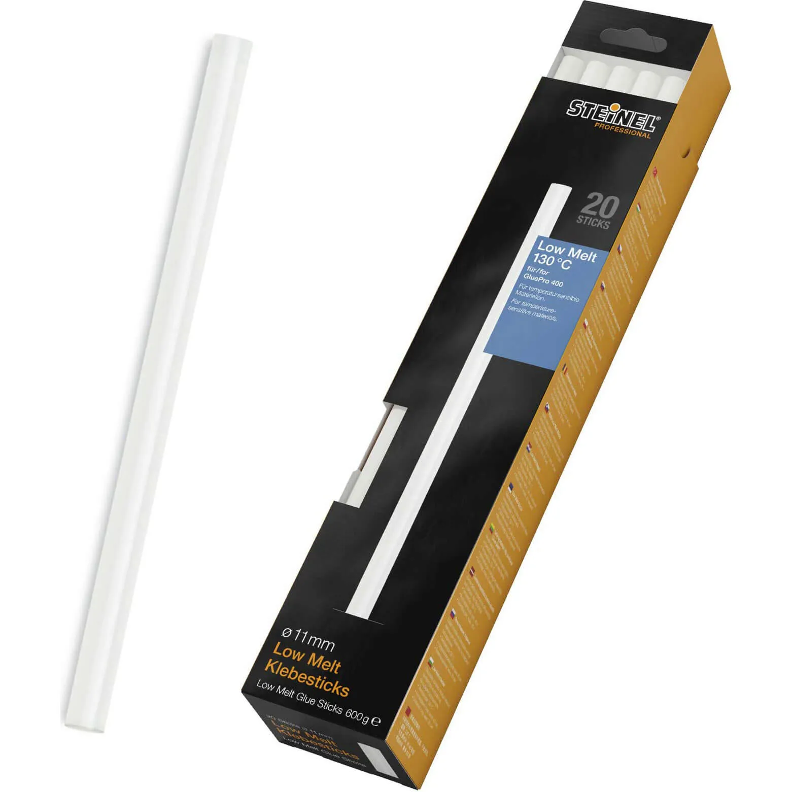 Steinel Professional Low Melt Glue Sticks for GluePRO 400 LCD - 11mm, 250mm, Pack of 20