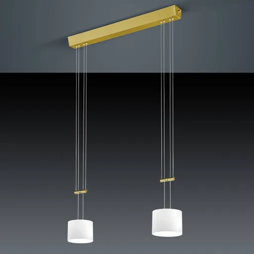 BANKAMP Grazia hanging light ZigBee 2-bulb brass