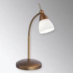 Classic LED table lamp Pino, antique brass