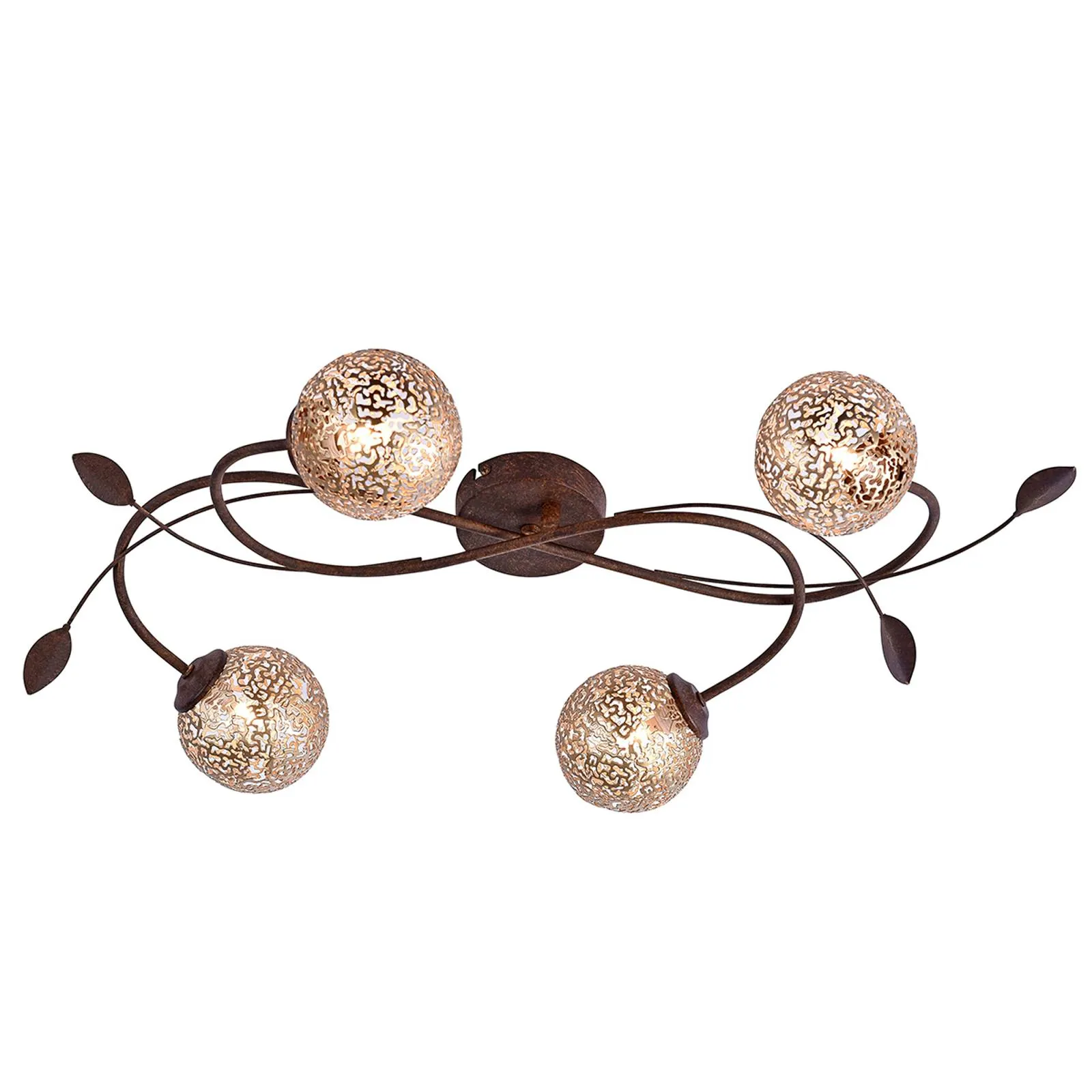 Greta floral ceiling lamp, four-bulb