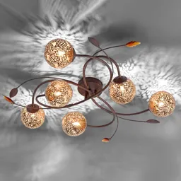 Greta floral ceiling lamp, six-bulb