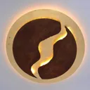 Nevis LED ceiling light, round, Ø 50 cm brown/gold