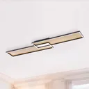 Amara LED ceiling light, two rectangles, black