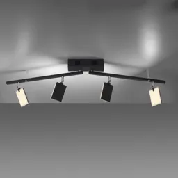 PURE Mira ceiling lamp 4-bulb remote CCT aluminium
