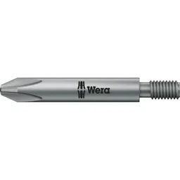 Wera 851/16 Extra Tough M10 Threaded Drive Phillips Screwdriver Bits - PH2, 44.5mm, Pack of 1