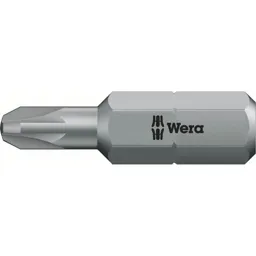 Wera 855/1 RZ Extra Tough Reduced Shank Pozi Screwdriver Bits - PZ2, 25mm, Pack of 1