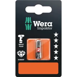 Wera Impaktor Phillips Screwdriver Bits - PH2, 25mm, Pack of 1