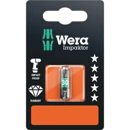 Wera Impaktor Torx Screwdriver Bits - T30, 25mm, Pack of 1