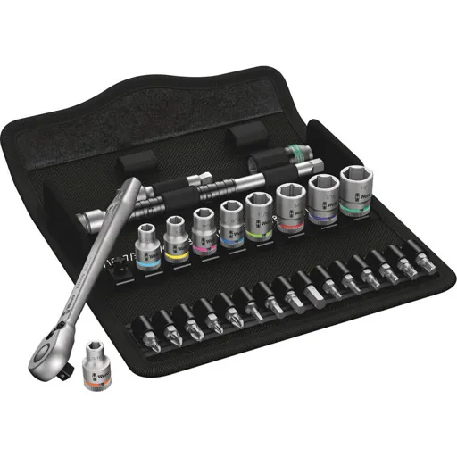 Wera 8100 SA11 Zyklop 28 Piece 1/4" Drive Socket and Bit Set - 1/4"